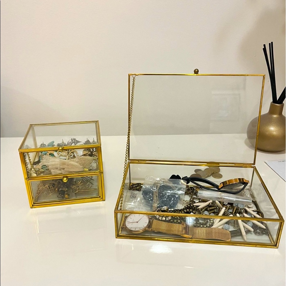 Gold west elm jewelry cases in great condition!